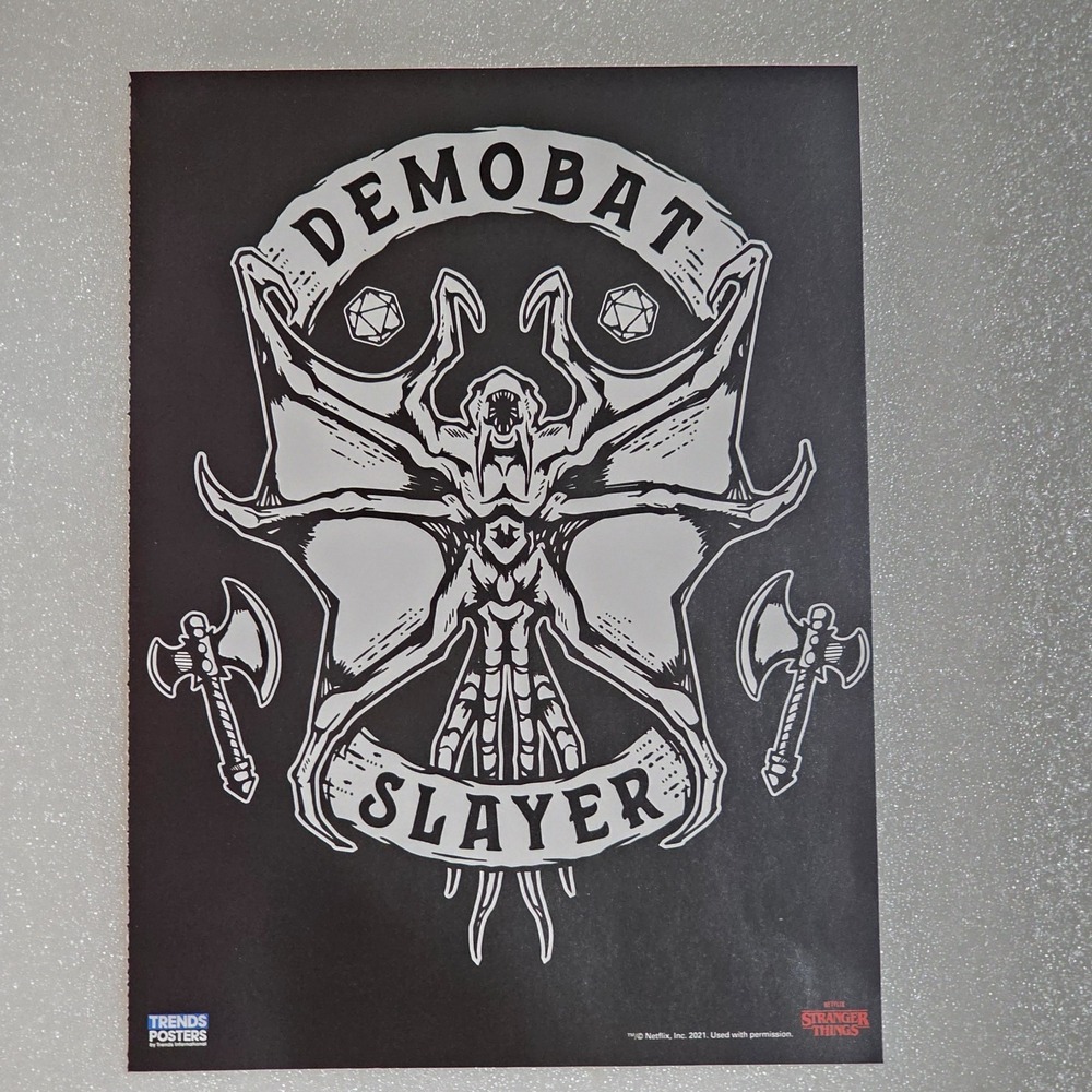 Stranger Things Demobat Slayer demon viking axe Trends Posters Netflix 2021 8x11
